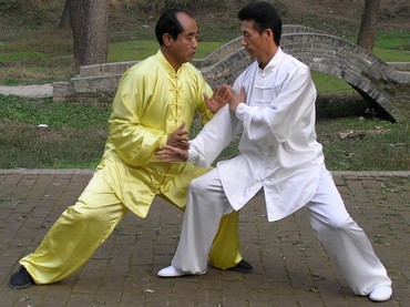 Chen Tai Chi Pushing Hands : Chen Zhao Sen (left)
