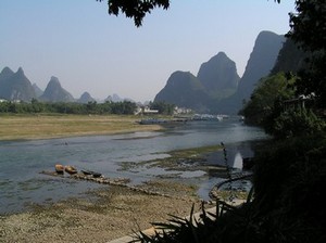 The Li River frontage at Yangshuo