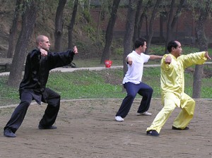 Chen Zhao Sen with myself and another foreign student